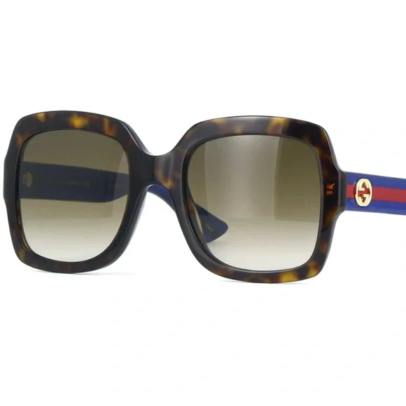 Gucci | Accessories | Gucci Square Sunglasses Havana Blue  display picture 3